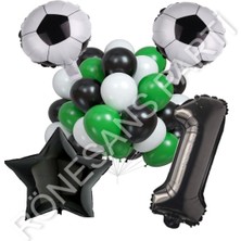 Rönesans Parti Futbol Topu Yıdız Rakam Latex Balon Seti Yaş 1