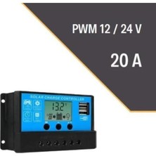 Lexron Pwm 20 Amper Solar Güneş Paneli Akü Şarj Kontrol Cihazı 12V-24V LXR20PWM