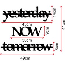 New Jargon Yesterday Now Tomorrow Yazısı Ahşap Tablo Duvar Oda Ev Aksesuarı 50X41CM