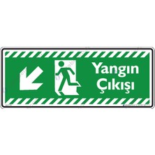 İsg Tabelam 30X12cm/dekota/Yangın Çıkışı Sol Aşağıya Ok