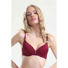 Magic Form 4520 Kadın Destekli Dantelli Sütyen-Bordo