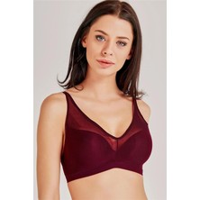 Magic Form 4636 Kadın Balensiz Süngerli Tüllü Sütyen-Bordo