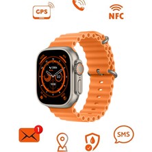 Teknoloji Gelsin Watch Ultra 8 Plus Akıllı Saat 49 mm Vidalı Kordon Kilitli Çift Kordon 2.2inç Nfc Siri Kablosuz Şarj