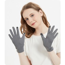 Hayuu Buz Ipek Yarım Parmak Güneş Eldivenleri Yaz Uv Güneş Koruyucu Buz Hissi Dokunmatik Ekran Kaymaz (Yurt Dışından)