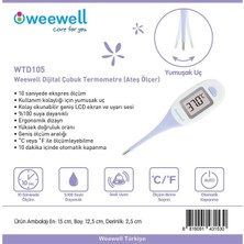 Weewell Dijital Çubuk Termometre - Jumbo LCD Ekran