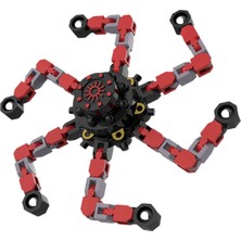 MEGA Transforming Fidget Spinners Dönüştürülebilir Zincir Robot Oyuncak Stres Çarkı Kırmızı