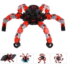 MEGA Transforming Fidget Spinners Dönüştürülebilir Zincir Robot Oyuncak Stres Çarkı Kırmızı