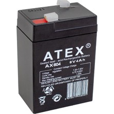 Atex Akü 6 Volt 4 Amper Atex AX-604 Işıldak Aküsü ( 70 x 48 x 101 mm )