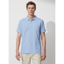 Altınyıldız Classics Polo Yaka Açık Mavi Erkek T-Shirt 4A9000000002