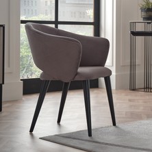 Enza Home Riga Kolçaklı Yemek Odası Sandalyesi - Gri