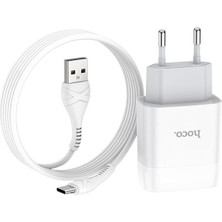 Polhammobile Polham 20W 1 Metre Type C Kablolu 2 USB Girişli Şarj Başlıklı Type C Şarj Aleti, Akım Korumalı Şarj