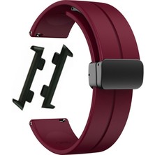 Gpack Oppo Watch 46MM Kordon Silikon Mıknatıslı Ayarlanabilir HS19 Mürdüm