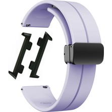Gpack Oppo Watch 46MM Kordon Silikon Mıknatıslı Ayarlanabilir HS19 Lila