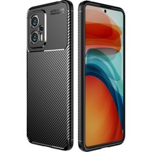 Smcase Xiaomi Poco F4 Kılıf Negro Karbon Dizayn Silikon Siyah