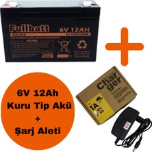 Fullbatt 6V 12AH 6V/12AH20HR Kuru Tip Bakımsız Akü 2023 Üretimi ve Şarj Aleti