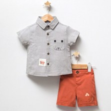 Tongs Baby 4703T Erkek Bebek Bear Ikili Gri Şort Takım