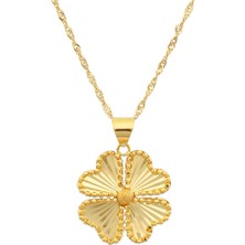 İryum 22 Ayar Altın Yonca Kolye