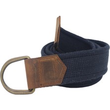 Anatolia Craft Erkek Kadın Kız Genç Için Unisex Derili D Tokalı Siyah Halkalı Dokuma  Lacivert Taktik Spor Kanvas Kot Bezkemer