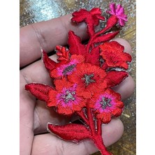 10X6 cm Ütü Ile Yapışan Demet Çiçek Aplike Arma Dikiş Hobi Aksesuarı