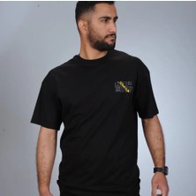 İltaş Erkek Oversize Tshirt  Yazı Baskılı Bisiklet Yaka Yazı Baskılı Tshirt