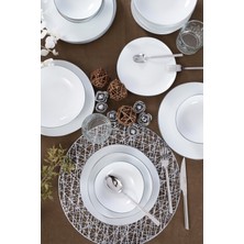 Güral Porselen Elegant 24 Parça 6 Kişilik Yemek Takımı Gümüş