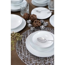 Güral Porselen Elegant 24 Parça 6 Kişilik Yemek Takımı Gümüş