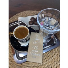 Kidspartim Gümüş Yaldızlı Kraft Ne Varsa Kahvede Var Peçete 6X12 cm