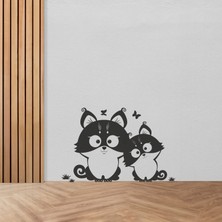 Boldwallz Tatlı Kediler Dekoratif Duvar Stickerı, Duvar Dekorasyon Yazıları, Duvar Sticker