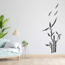 Boldwallz Bambu ve Kuşlar Dekoratif Duvar Stickerı, Duvar Dekorasyon Yazıları, Duvar Sticker