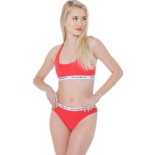 Parlingerie Kırmızı Sporcu Büstiyer Takım Kadın İç Giyim Konforlu Tasarım ve Yumuşak Kumaş