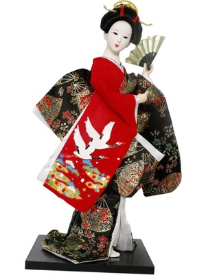 Chasoe Dekor Için 12 Inç Japon Geisha Heykelcik , 13CMX13CMX30CM Kırmızı B (Yurt Dışından)