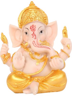 Chasoe Ganesh Figurine Fil Heykeli Refah Reçine Ganesha Heykel Dekor Araba (Yurt Dışından)