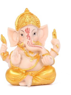 Chasoe Ganesh Figurine Fil Heykeli Refah Reçine Ganesha Heykel Dekor Araba (Yurt Dışından)