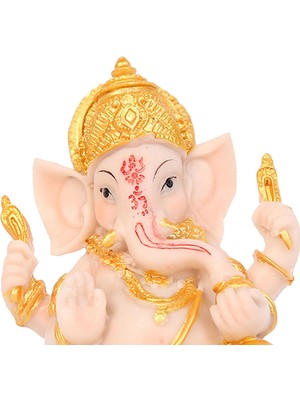 Chasoe Ganesh Figurine Fil Heykeli Refah Reçine Ganesha Heykel Dekor Araba (Yurt Dışından)