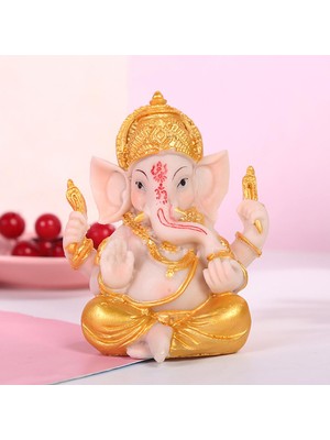 Chasoe Ganesh Figurine Fil Heykeli Refah Reçine Ganesha Heykel Dekor Araba (Yurt Dışından)