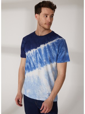 Aeropostale Bisiklet Yaka Batik Mavi Erkek T-Shirt E-Tıre