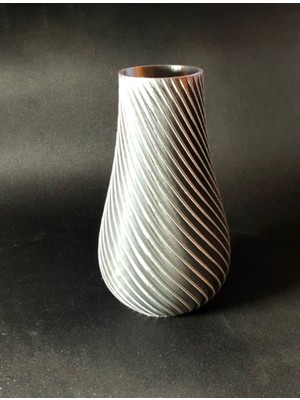 Turansoy Craft Lloret De Mar Lux Vazo Spiral Desen Beyaz 17CM