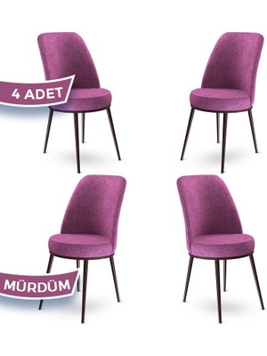 Canisa Concept Dexa Serisi Üst Kalite Mutfak Sandalyesi Metal Kahverengi Iskeletli 4 Adet  Sandalye