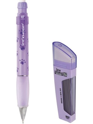 Serve Deep 0.7 mm Mekanik Kurşun Kalem Doğa Pati - 0.7 mm Uç & Silgi Mor Renkli Yüksek Kalite