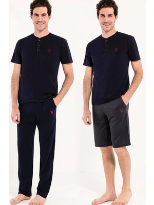 Erkek 3 Lü Kısa Kol Lacivert Pijama Takımı 1C2T0N05