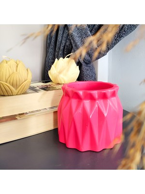 E.M.S Büzgülü Saksı Kaktüs Saksısı Sukulent Saksısı Menekşe Saksısı Büyük Boy Siyah 8.5 x 10 cm Pembe