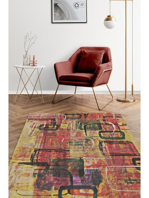 Homshtag Pastel Boho Çok Renkli Mutfak Halısı Soyut Salon Halısı Geometrik Desenli Özel Tasarım Halı