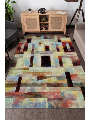 Homshtag Yaza Çıkan Labirent Çok Renkli Mutfak Halısı Soyut Salon Halısı Geometrik Desenli Halı