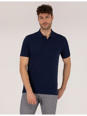 Pierre Cardin Erkek Lacivert Regular Fit Polo Yaka Basic Tişört 50269604-VR033