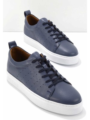 Bambi Mavi Leather Erkek Sneaker E01811338103