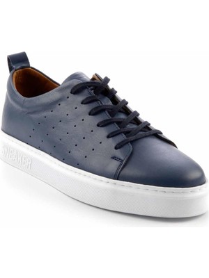 Bambi Mavi Leather Erkek Sneaker E01811338103