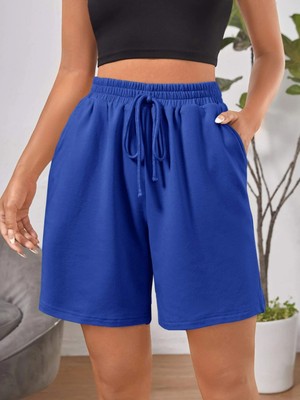 DAXİS Sportwear Company Kadın Kısa Mavi Short - Kaliteli Tüylenme Yapmayan Kumaş