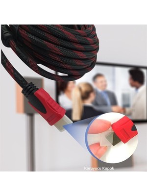 Naque HDMI Kablosu Hdtv Bilgisayar Uydu Görüntü Ses Full Hd Sargılı Görüntü Aktarma Kablosu