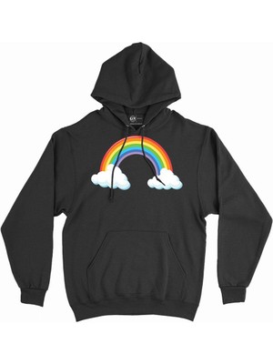Cix Renkli Gökkuşağı Kapşonlu Sweatshirt Hoodie