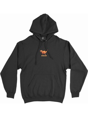 Cix Dinozor Park Turuncu Minimal Kapşonlu Sweatshirt Hoodie